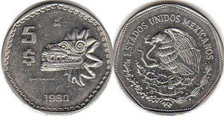 монета Мексика 5 песо 1980