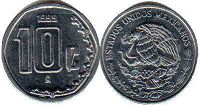 монета Мексика 10 сентаво 1999