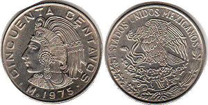 монета Мексика 50 сентаво 1975