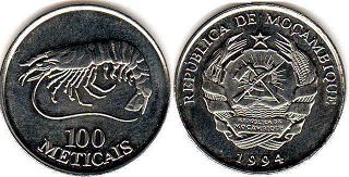 монета Мозамбик 100 метикал 1994