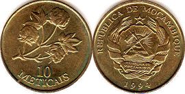 монета Мозамбик 10 метикал 1994