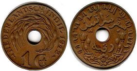 монета Голландская Ост-Индия 1 цент 1942