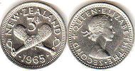 монета Новая Зеландия 3 пенса 1965