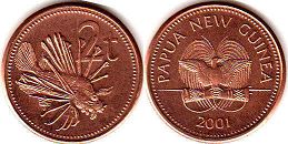 монета Папуа Новая Гвинея 2 тойя 2001