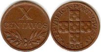 монета Португалия 10 сентаво 1967