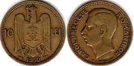монета Румыния 10 лей 1930