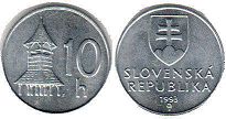 монета Словакия 10 геллеров 1993