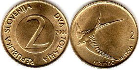 монета Словения 2 толара 2000