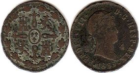 монета Испания 4 мараведи 1833