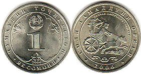 монета Таджикистан 1 сомони 2006