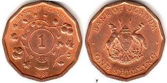 монета Уганда 1 шиллинг 1987