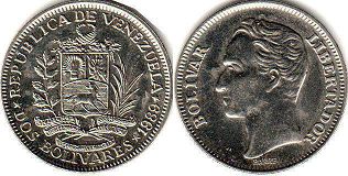 монета Венесуэла 2 боливара 1989
