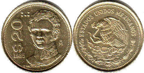 Мексика монета 20 песо 1985