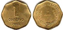 монета Аргентина 1 сентаво 1992