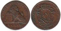 монета Бельгия 1 сантим 1862