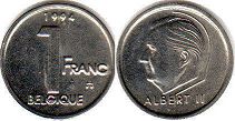 монета Бельгия 1 франк 1994