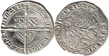 монета Фландрия Двойной грош без даты (1389)