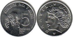 монета Бразилия 5 сентаво 1975