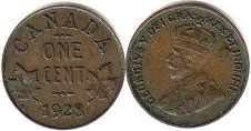 монета Канада 1 цент 1928