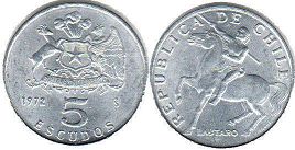 монета Чили 5 эскудо 1972