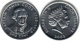 монета Островов Кука 1 цент 2003