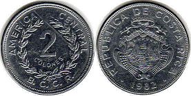 монета Коста-Рика 2 колона 1982