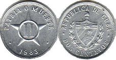 монета Куба 2 сентаво 1983