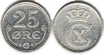монета Дания 25 эре 1919
