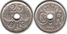 монета Дания 25 эре 1925