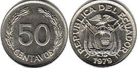 монета Эквадор 50 сентаво 1979