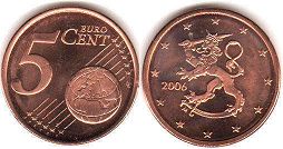 монета Финляндия 5 евро центов 2006