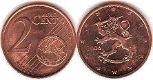 монета Финляндия 2 евро цента 2006