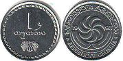 монета Грузия 1 тетри 1993
