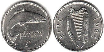 монета Ирландия 1 флорин 1968