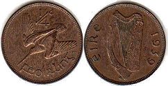 монета Ирландия 1/4 пенни 1939