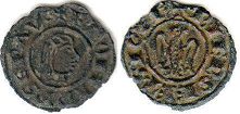 монета Сицилия денар без даты (1244)