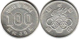 монета Япония 100 йен 1964
