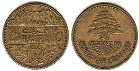 монета Ливан 25 пиастров 1952
