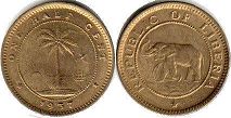 монета Либерия 1/2 цента 1937