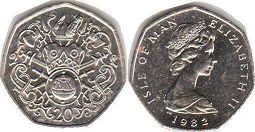 монета Остров Мэн 20 пенсов 1982