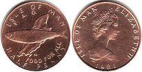 монета Остров Мэн 1/2 пенни 1981