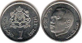 монета Марокко 1 дирхам 2002