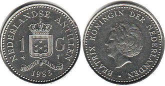 монета Нидерландские Антиллы 1 гульден 1983