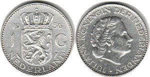 монета Нидерланды 1 гульден 1956