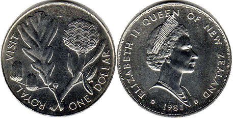 монета Новая Зеландия 1 доллар 1981