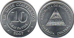 монета Никарагуа 10 сентаво 2007