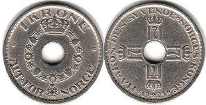 монета Норвегия 1 крона 1925