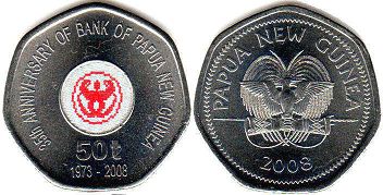 монета Папуа Новая Гвинея 50 тойя 2008