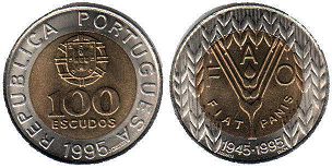 монета Португалия 100 эскудо 1995