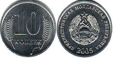 монета Приднестровье 10 копеек 2005